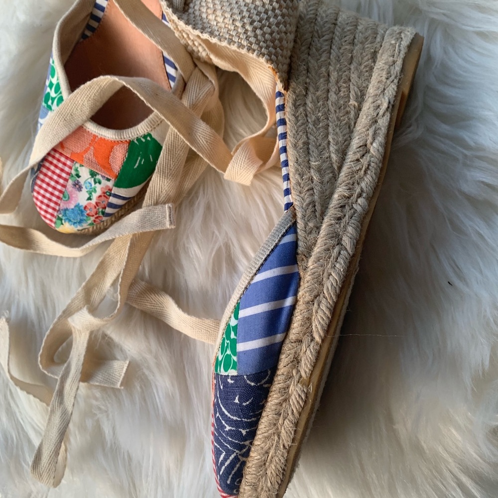 Coach Multicolor Patchwork Espadrille Wedge Sandals - Picture 6 of 8